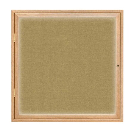 United Visual Products Single Door Slim Enclosed Radius EZ Tack Board, 48"x36", White/Grey UVRDS48EZ-GREY-WHITE